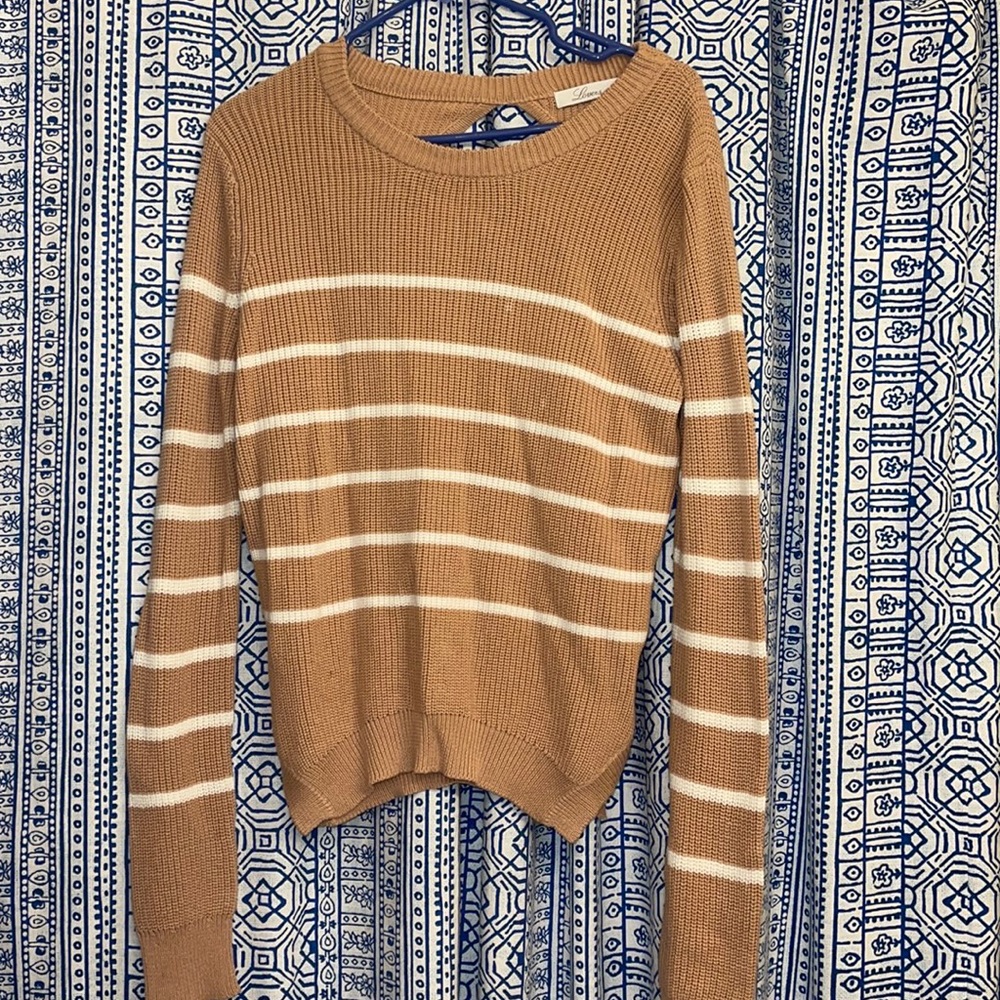 Lovers + Friends beige striped sweater